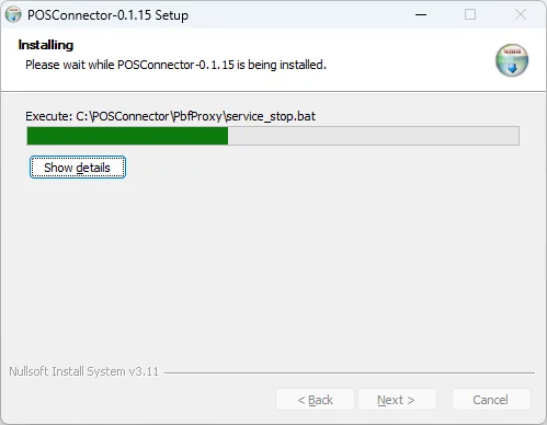 POSConnector: процесс установки идёт